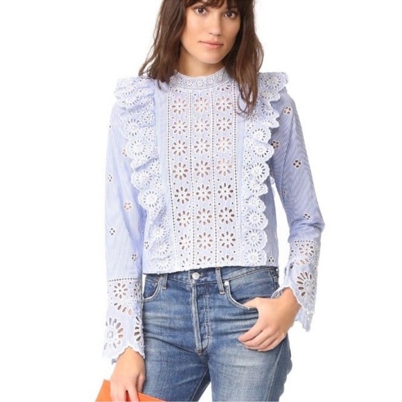 Sea New York Eyelet ruffle crop top - Picture 1 of 8